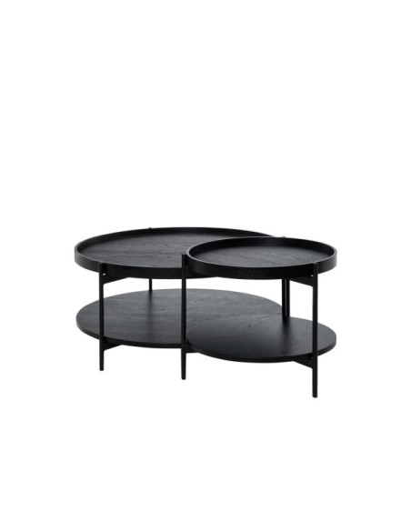 Mesa de Centro LICHT, Chapa de Roble / Metal / Negro