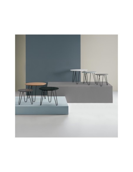 Set 3 Mesas de Centro AWA, DM / Blanco / Azul / Gris / Metal