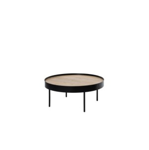 Mesa de Centro WALLY, Madera / Metal / Roble / Negro