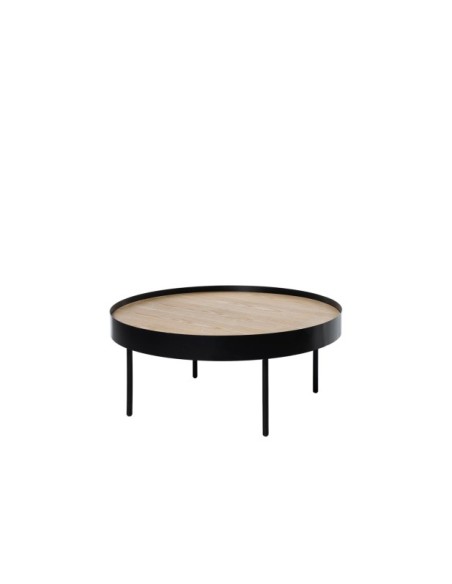 Mesa de Centro WALLY, Madera / Metal / Roble / Negro