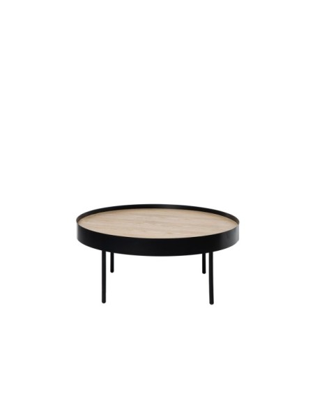 Mesa de Centro WALLY, Madera / Metal / Roble / Negro