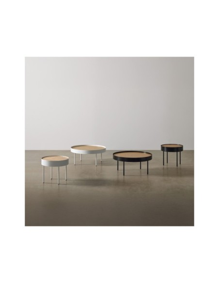 Mesa de Centro WALLY, Madera / Metal / Roble / Negro