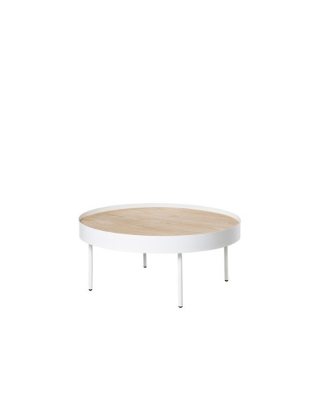 Mesa de Centro WALLY, Madera / Metal / Roble / Blanco