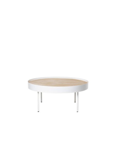 Mesa de Centro WALLY, Madera / Metal / Roble / Blanco