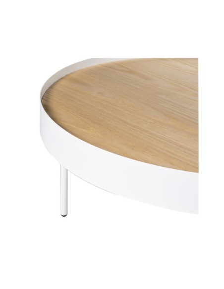 Mesa de Centro WALLY, Madera / Metal / Roble / Blanco