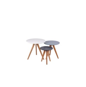 Set 3 Mesas de Centro OULU, DM / Blanco / Azul / Gris /...