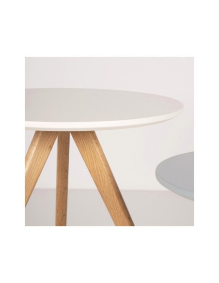 Set 3 Mesas de Centro OULU, DM / Blanco / Azul / Gris / Madera