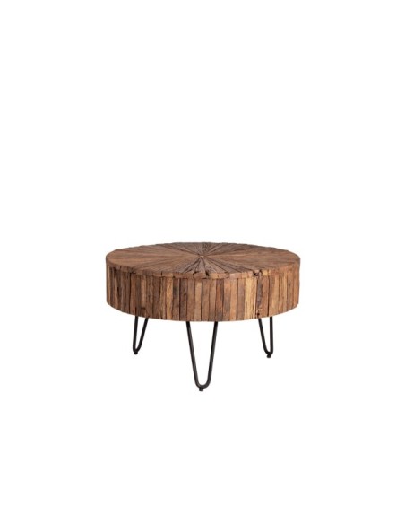 Mesa de Centro HEFTY, Madera Reciclada / Hierro / Natural / Negro