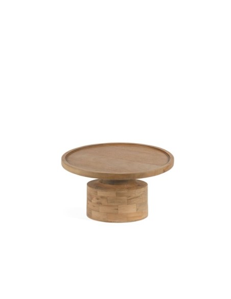 Mesa de Centro HUBERT Ø80 cm, Madera de Mango / Natural