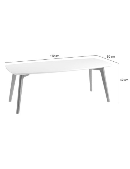 Mesa de Centro RANMA, DM Blanco / Madera de Roble