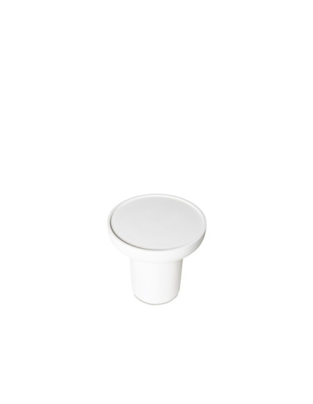 Mesa de Centro LIME Ø50 cm, Madera de Mango / Blanco Efecto Cemento