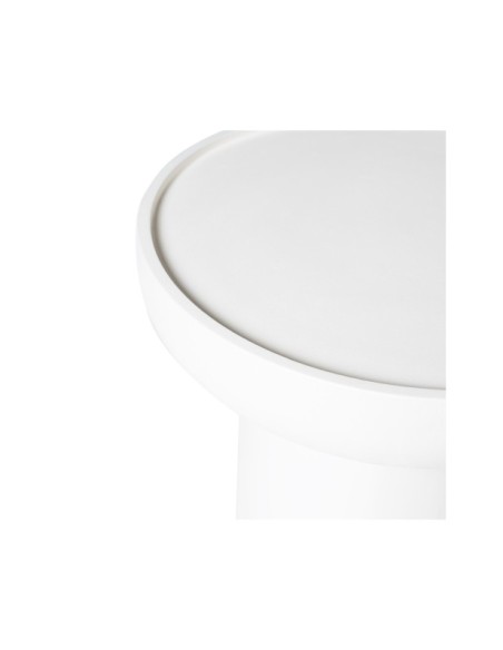 Mesa de Centro LIME Ø50 cm, Madera de Mango / Blanco Efecto Cemento
