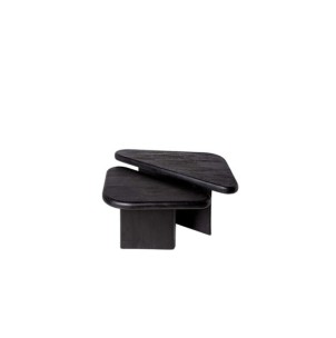 Set 2 Mesas de Centro DOROTEA, Madera de Mango / Negro 2