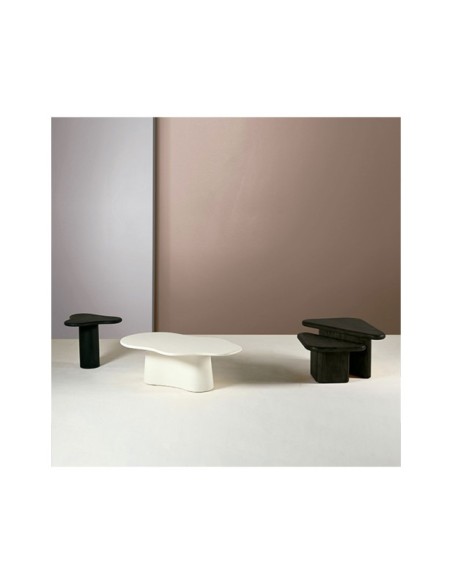 Set 2 Mesas de Centro DOROTEA, Madera de Mango / Negro