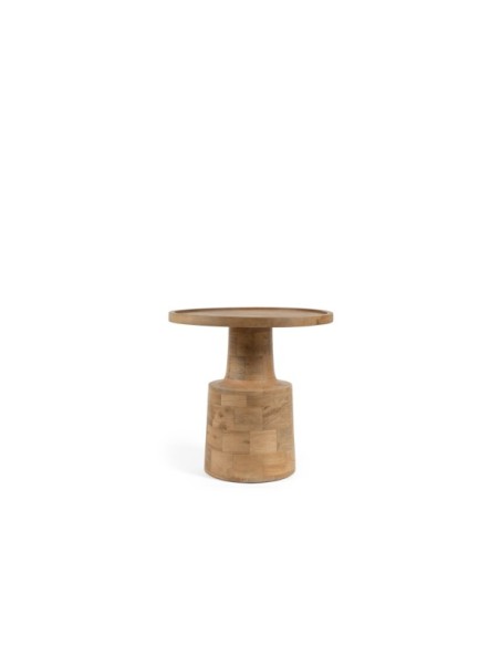 Mesa de Centro HUBERT Ø45 cm, Madera de Mango / Natural