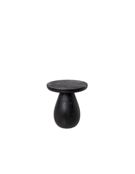Mesa de Centro THOMAS Ø45 cm, Madera de Mango / Negro