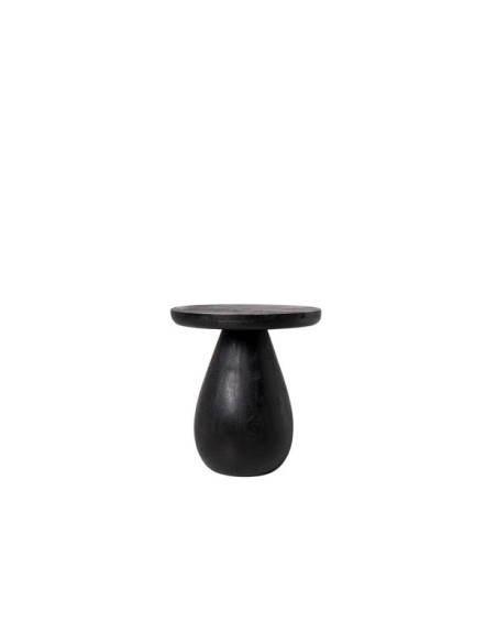 Mesa de Centro THOMAS Ø45 cm, Madera de Mango / Negro