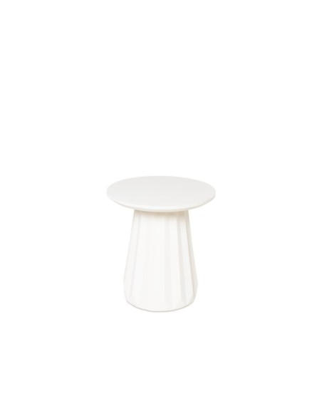 Mesa de Centro MIDAS Ø40 cm, Madera de Mango / Blanco