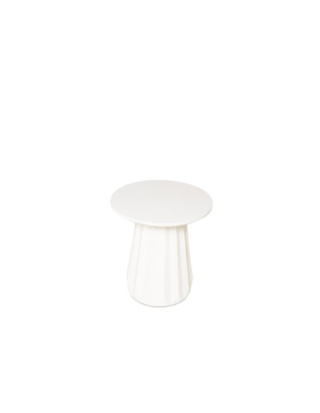 Mesa de Centro MIDAS Ø40 cm, Madera de Mango / Blanco