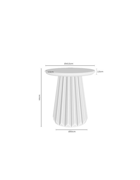 Mesa de Centro MIDAS Ø40 cm, Madera de Mango / Blanco