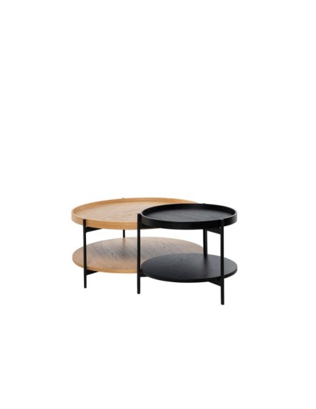 Mesa de Centro DIEM, Chapa de Roble / Metal / Negro