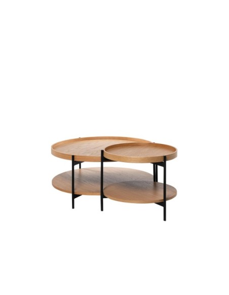 Mesa de Centro DIEM, Chapa de Roble / Metal / Natural / Negro