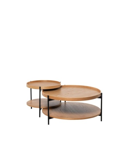 Mesa de Centro DIEM, Chapa de Roble / Metal / Natural / Negro