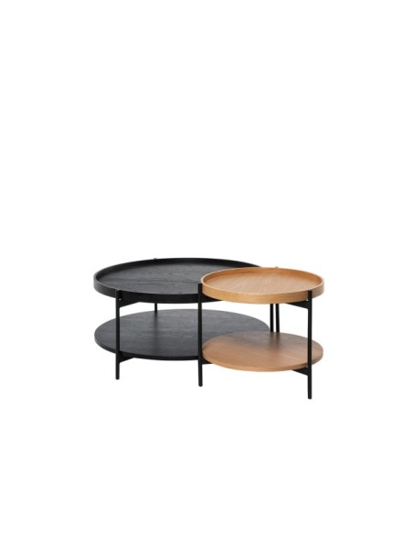 Mesa de Centro DIEM, Chapa de Roble / Metal / Natural / Negro