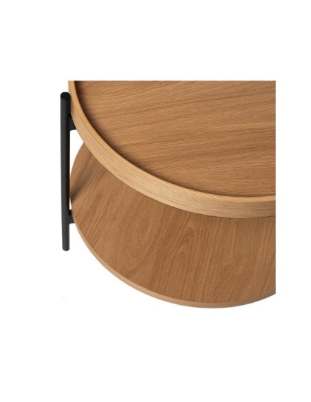 Mesa de Centro DIEM, Chapa de Roble / Metal / Natural / Negro