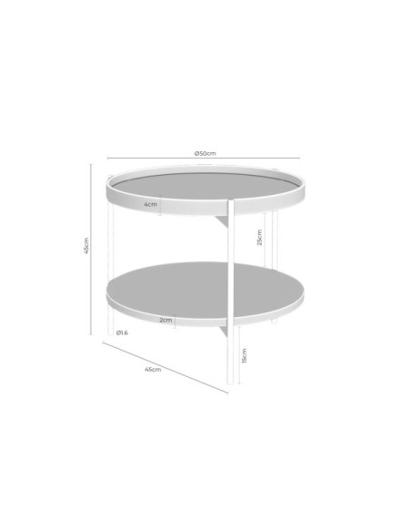 Mesa de Centro DIEM, Chapa de Roble / Metal / Natural / Negro