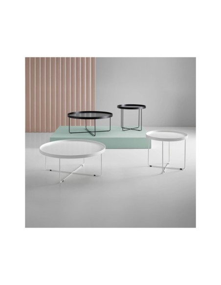 Mesa de Centro DUSHWANE, DM Lacado / Metal / Blanco
