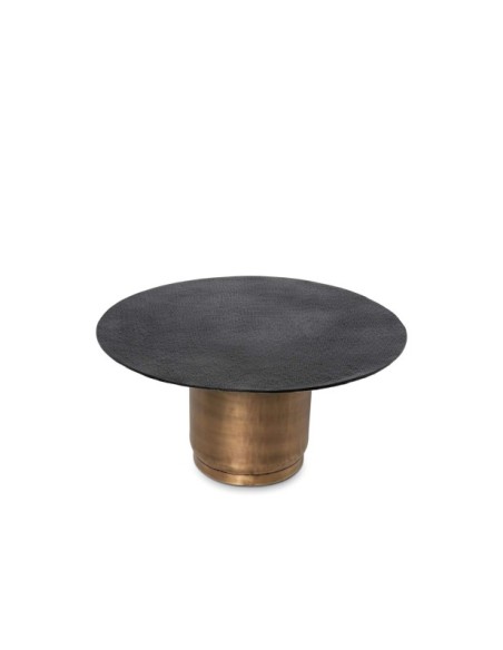 Mesa de Centro TAURA Ø74 cm, Metal / Negro / Cobre