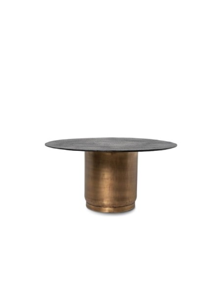 Mesa de Centro TAURA Ø74 cm, Metal / Negro / Cobre