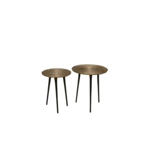 Set 2 Mesas de Centro KEMI, Metal / Dorado / Negro 2