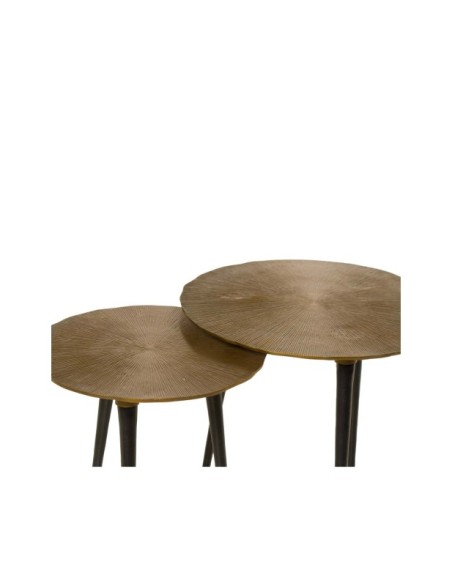 Set 2 Mesas de Centro KEMI, Metal / Dorado / Negro