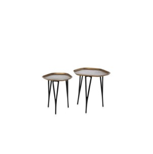 Set 2 Mesas de Centro KAJAANI, Metal / Negro / Cobre... 2