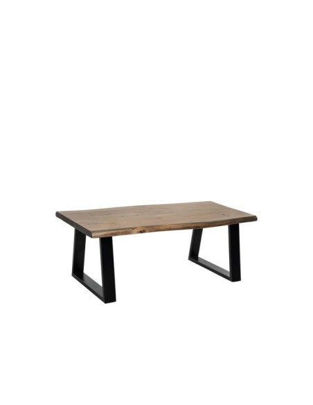 Mesa de Centro REKKA, Acacia / Metal / Natural / Negro
