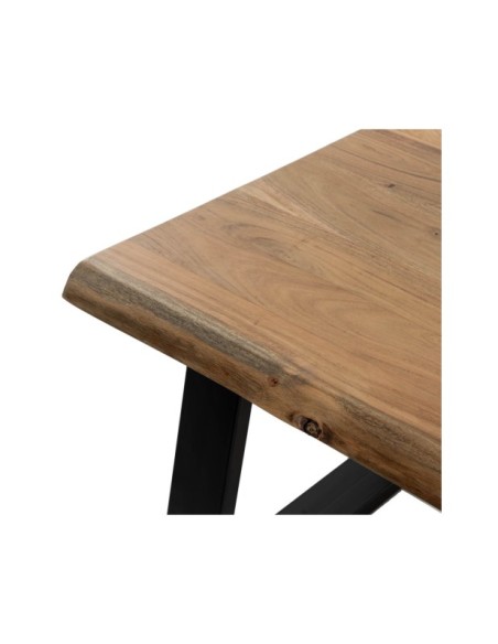 Mesa de Centro REKKA, Acacia / Metal / Natural / Negro