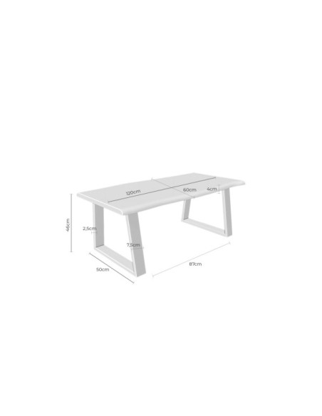 Mesa de Centro REKKA, Acacia / Metal / Natural / Negro