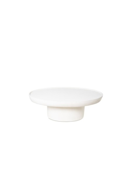 Mesa de Centro LIME 120 cm, Madera de Mango / Blanco Efecto Cemento