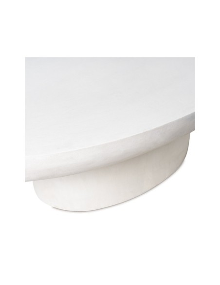 Mesa de Centro LIME 120 cm, Madera de Mango / Blanco Efecto Cemento