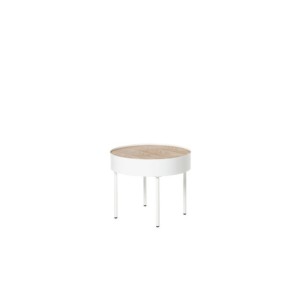 Mesa de Centro HERBERT, Madera / Metal / Roble / Blanco