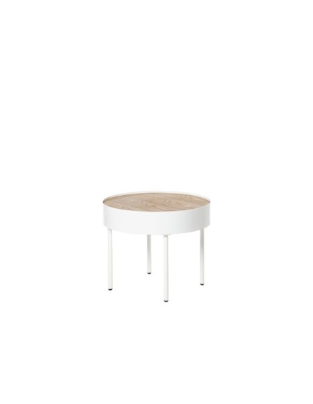 Mesa de Centro HERBERT, Madera / Metal / Roble / Blanco