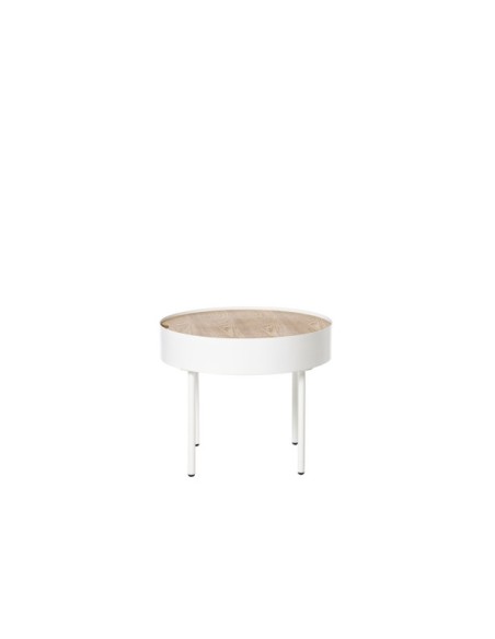 Mesa de Centro HERBERT, Madera / Metal / Roble / Blanco