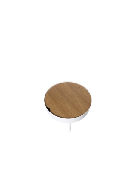 Mesa de Centro HERBERT, Madera / Metal / Roble / Blanco