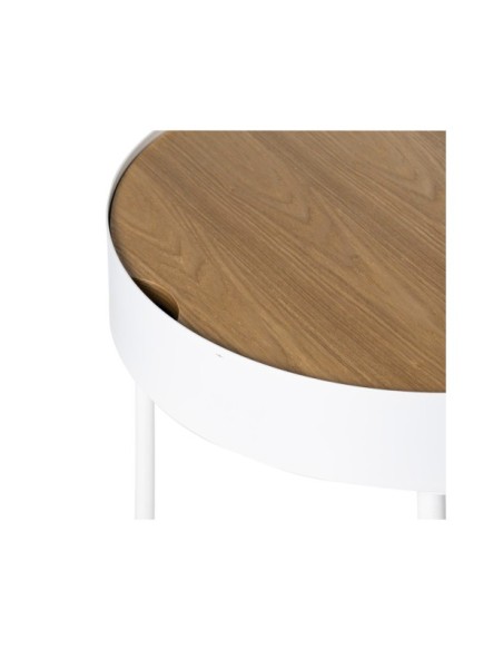 Mesa de Centro HERBERT, Madera / Metal / Roble / Blanco