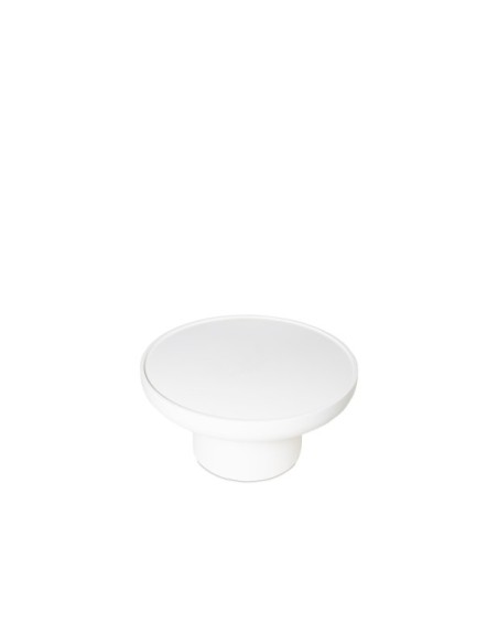 Mesa de Centro LIME 80 cm, Madera de Mango / Blanco Efecto Cemento
