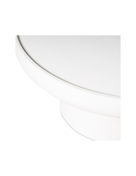 Mesa de Centro LIME 80 cm, Madera de Mango / Blanco Efecto Cemento