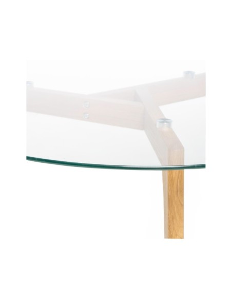 Mesa de Centro DISTRICT Ø90 cm, Cristal / Roble Natural