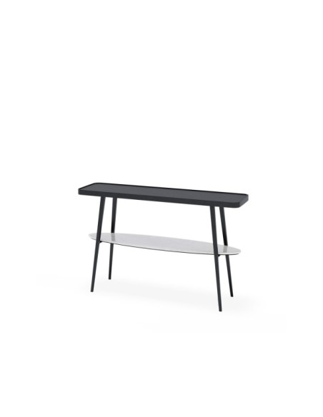 Consola URJIN, Mármol / Metal / Negro / Blanco